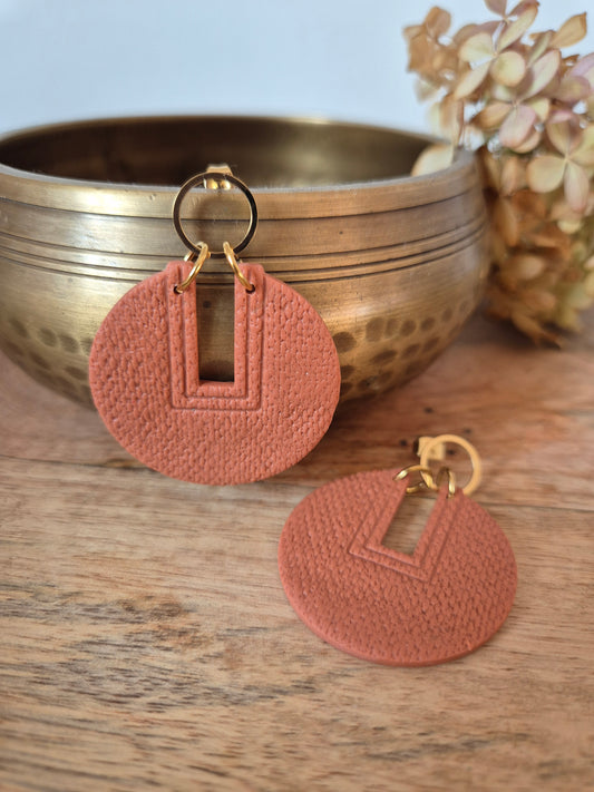 Boucles d'oreilles orange argile