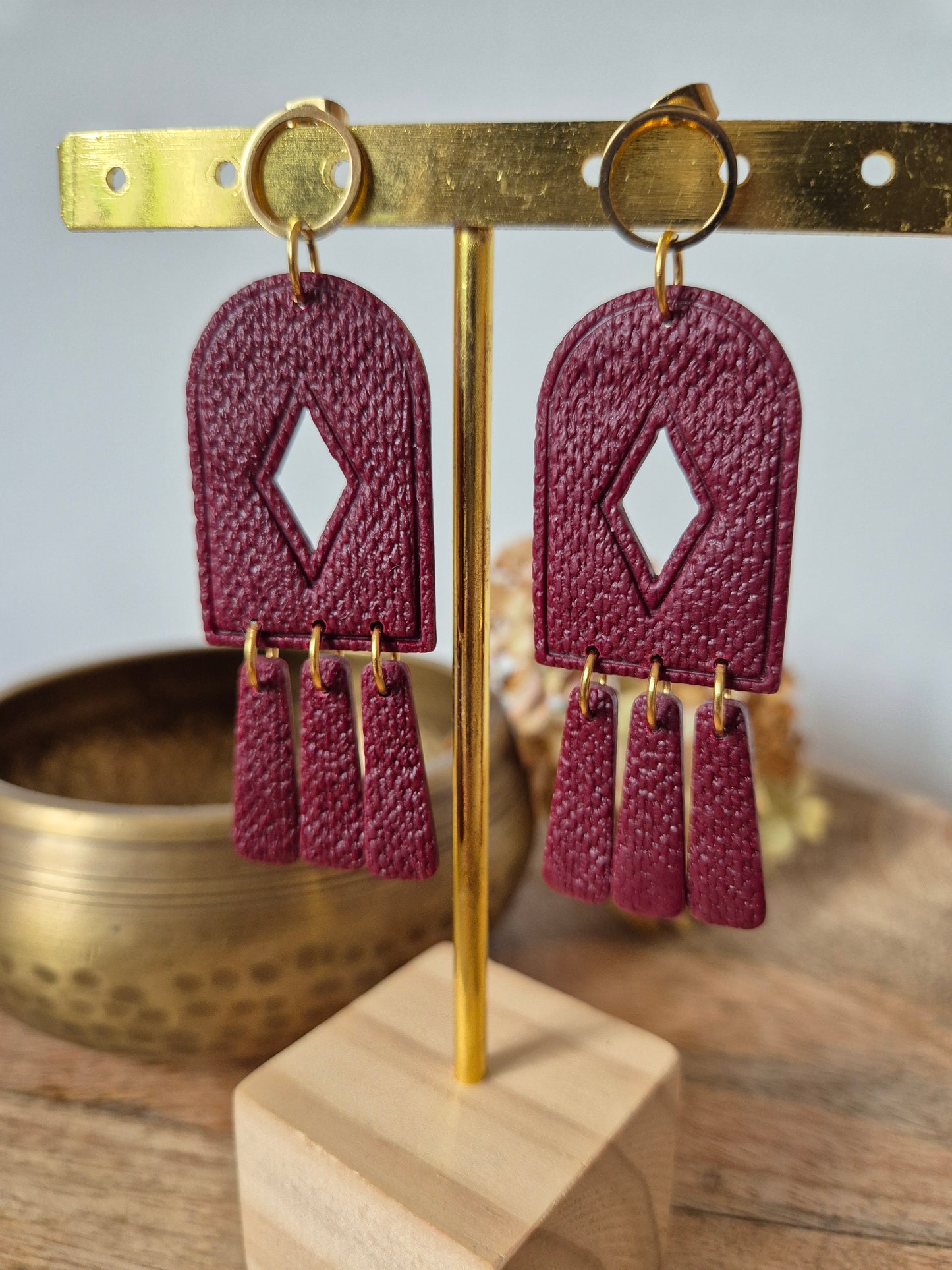Boucles d'oreilles Bordeaux