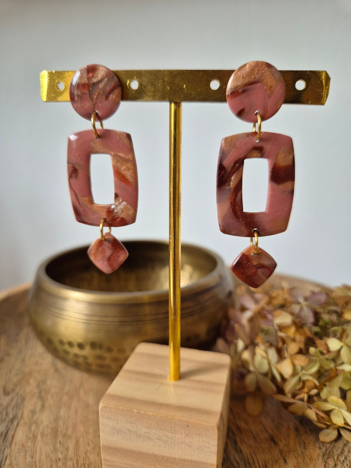 Boucles d'oreilles roses