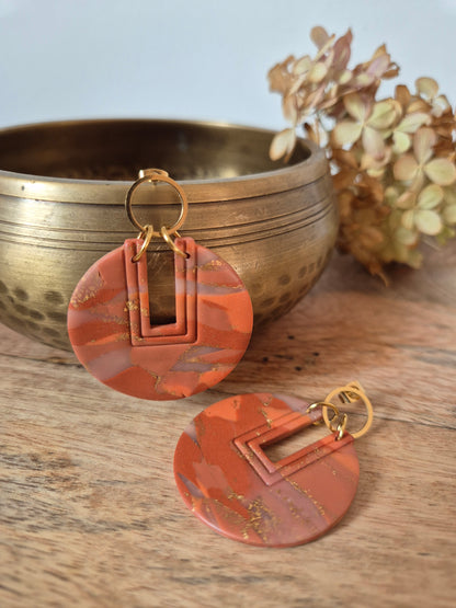 Boucles d'oreilles orange argile
