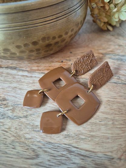 Boucles d'oreilles camel