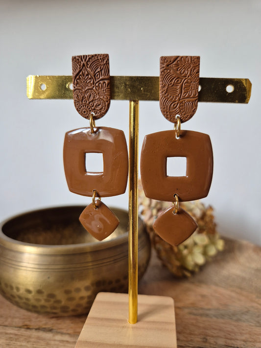 Boucles d'oreilles camel