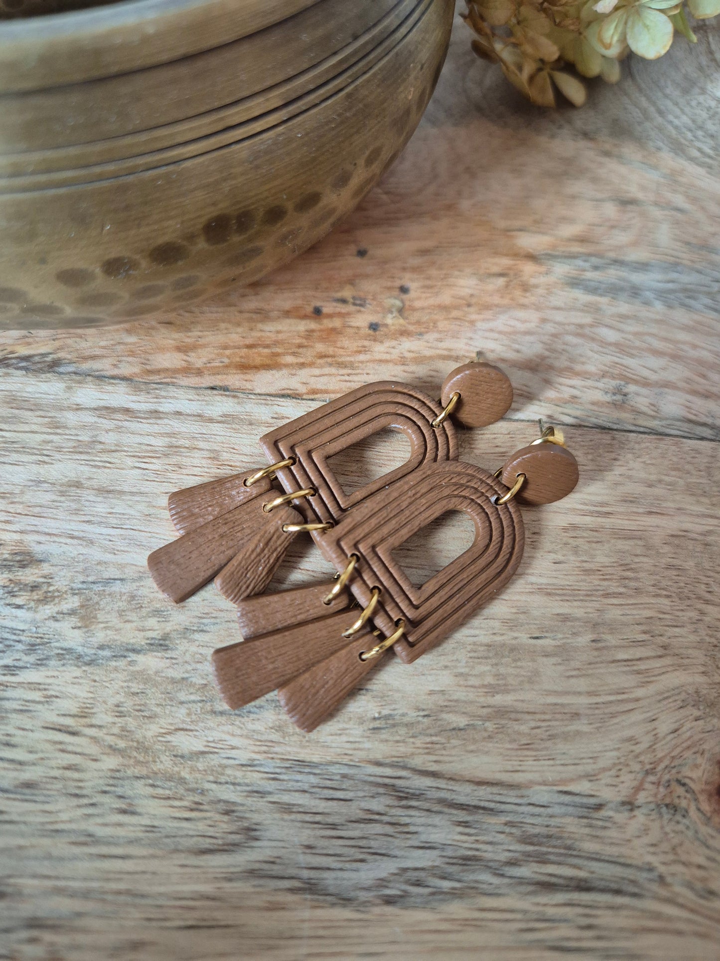 Boucles d'oreilles camel