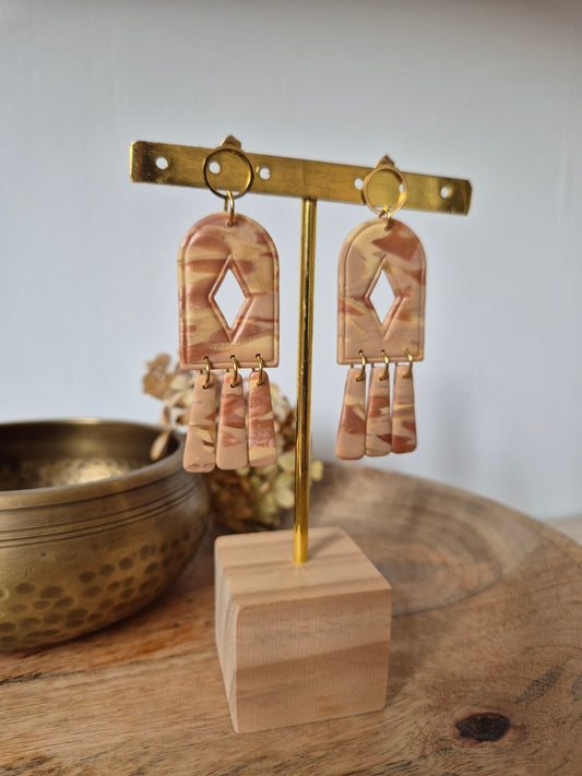 Boucles d'oreilles beige