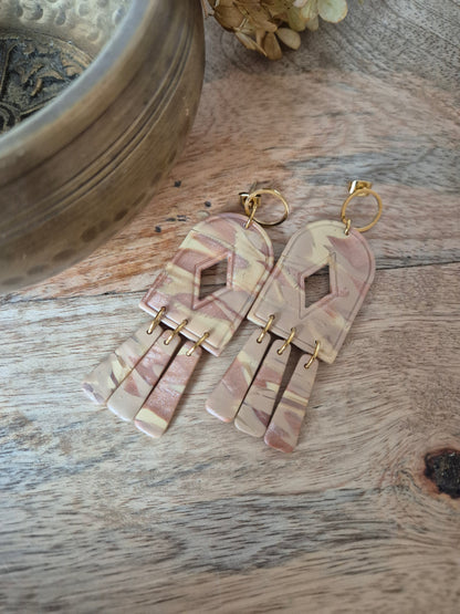 Boucles d'oreilles beige