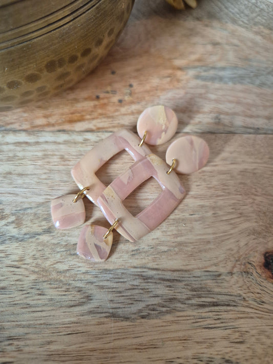Boucles d'oreilles beige