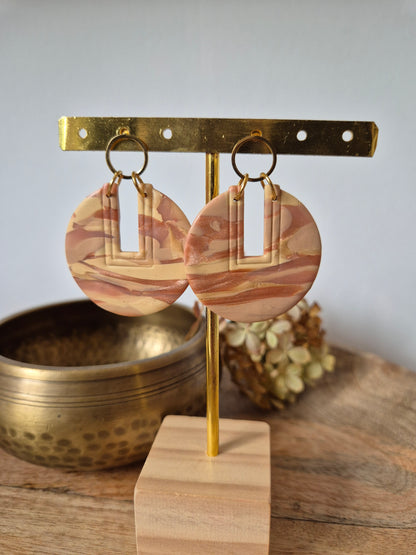 Boucles d'oreilles beige