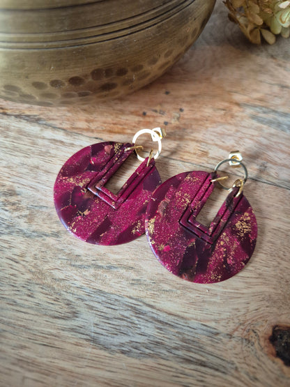 Boucles d'oreilles bordeaux